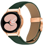 Lychee Texture Rose Gold Turtle Back Buckle Leather Watch Band, For Samsung Galaxy Watch 7 40 / 44mm