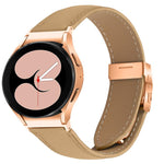 Lychee Texture Rose Gold Turtle Back Buckle Leather Watch Band, For Samsung Galaxy Watch 7 40 / 44mm