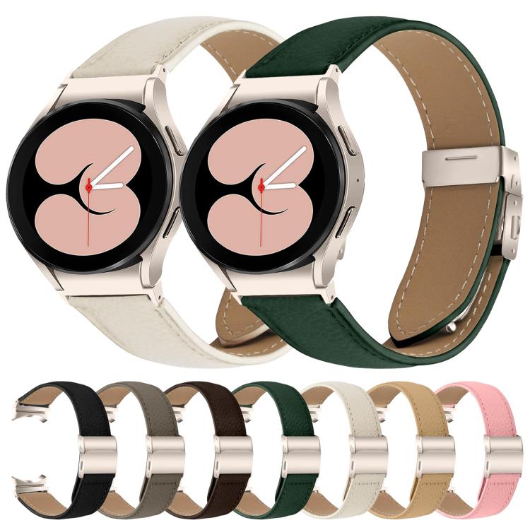 Lychee Texture Starlight Turtle Back Buckle Leather Watch Band, For Samsung Galaxy Watch 7 40 / 44mm