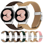 Lychee Texture Silver Turtle Back Buckle Leather Watch Band, For Samsung Galaxy Watch 7 40 / 44mm