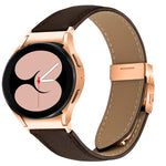 Quick Release Lychee Texture Rose Gold Turtle Back Buckle Leather Watch Band, For Samsung Galaxy Watch 7 40 / 44mm