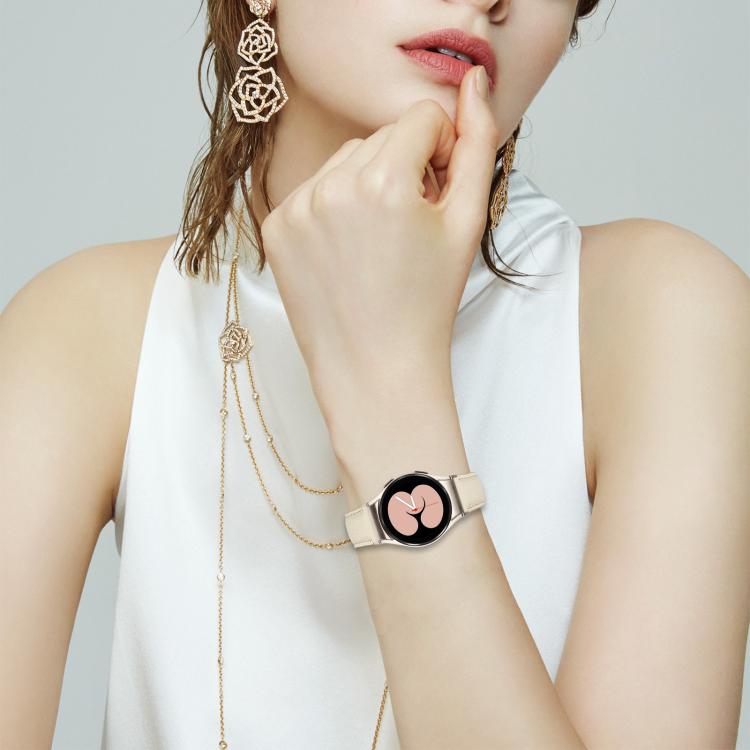 Quick Release Lychee Texture Starlight Turtle Back Buckle Leather Watch Band, For Samsung Galaxy Watch 7 40 / 44mm