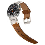 Explorer Stainless Steel Head Leather Watch Band, For Samsung Galaxy Watch Ultra 47mm / Ultra 2025