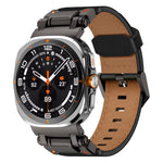 Explorer Stainless Steel Head Leather Watch Band, For Samsung Galaxy Watch Ultra 47mm / Ultra 2025