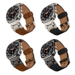 Explorer Stainless Steel Head Leather Watch Band, For Samsung Galaxy Watch Ultra 47mm / Ultra 2025