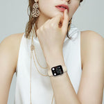 Lychee Texture Starlight Turtle Back Buckle Leather Watch Band, For Apple Watch 46mm / 49mm / 45mm / 44mm, For Apple Watch 42mm / 41mm / 40mm / 38mm