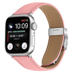 Lychee Texture Silver Turtle Back Buckle Leather Watch Band, For Apple Watch 46mm / 49mm / 45mm / 44mm, For Apple Watch 42mm / 41mm / 40mm / 38mm