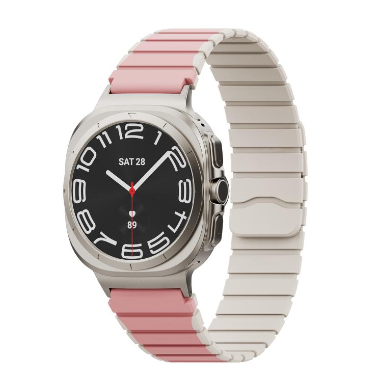 Magnetic Two Color Silicone Watch Band, For Samsung Galaxy Watch Ultra 47mm / Ultra 2025