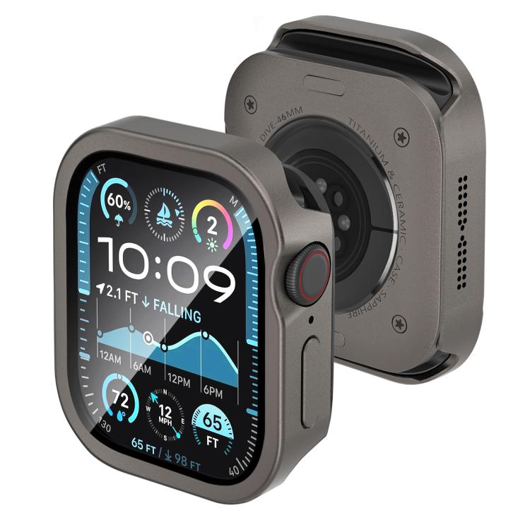 Tempered Film Integrated Aluminum Watch Case, For Apple Watch Series 11 / 10 46mm