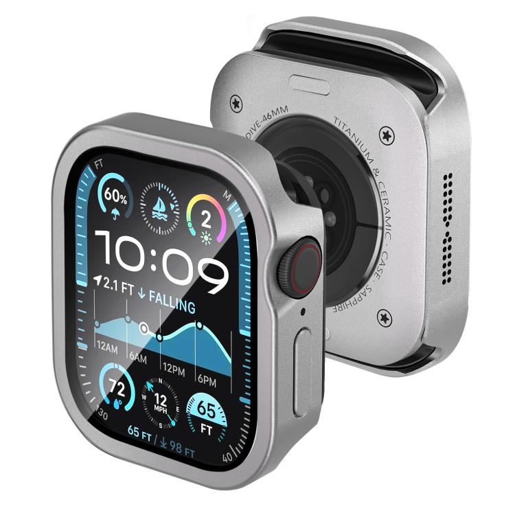 Tempered Film Integrated Aluminum Watch Case, For Apple Watch Series 11 / 10 46mm