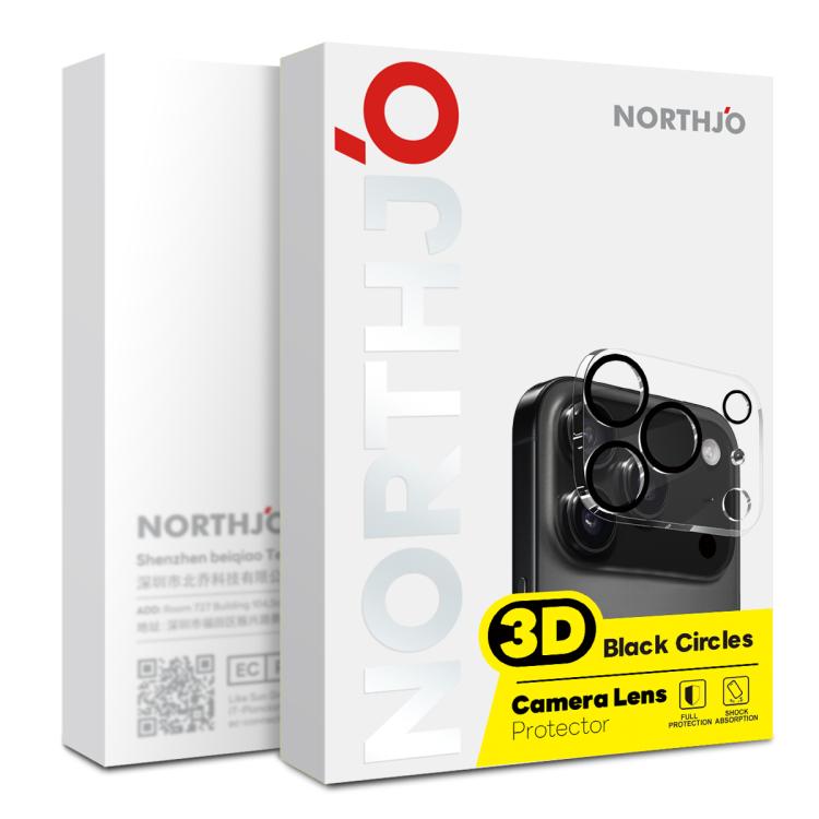 2pcs NORTHJO Camera Lens Protector 3D Night Shot Tempered Glass Film, For iPhone 17 Pro Max, For iPhone 17 Pro, For iPhone 17, For iPhone Air
