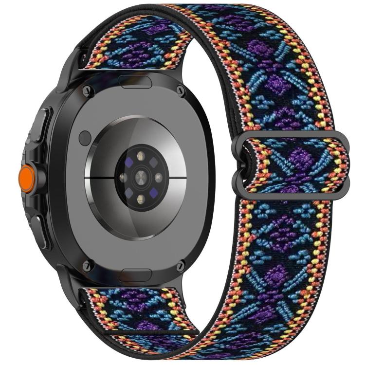 Ethnic Style Elastic Nylon Braided Watch Band, For Samsung Galaxy Watch8 / Watch8 Classic