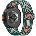 Ethnic Style Elastic Nylon Braided Watch Band, For Samsung Galaxy Watch8 / Watch8 Classic