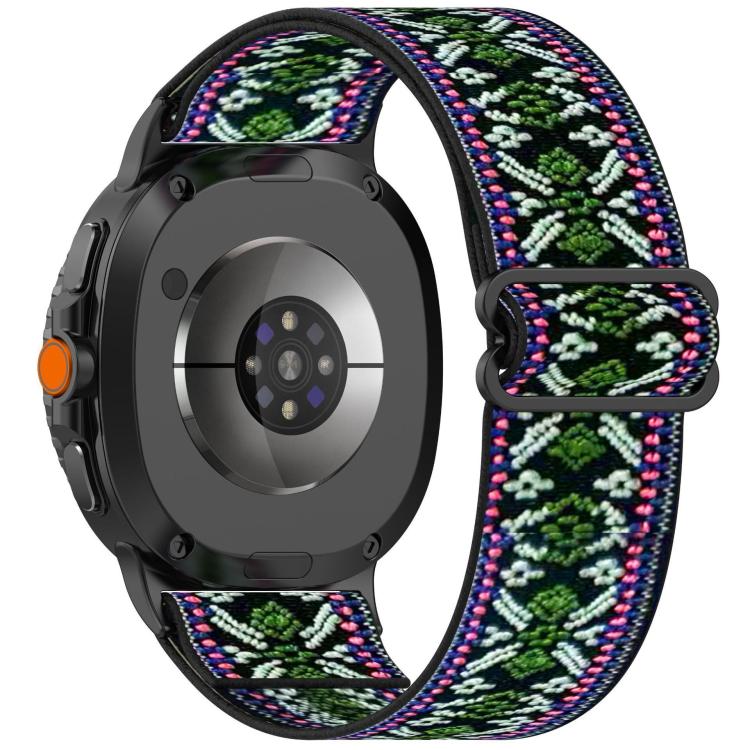 Ethnic Style Elastic Nylon Braided Watch Band, For Samsung Galaxy Watch8 / Watch8 Classic