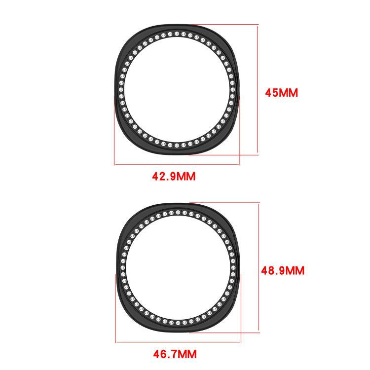 Single Row Diamond Half Coverage Hollow PC Watch Case, For Samsung Galaxy Watch 8 44mm, For Samsung Galaxy Watch 8 40mm