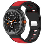 Reverse Buckle Two Color Silicone Watch Band, For Samsung Galaxy Watch8 / Watch8 Classic