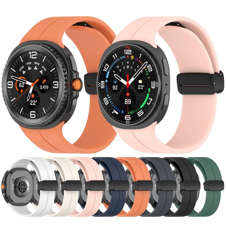 Folding Magnetic Buckle Silicone Watch Band, For Samsung Galaxy Watch8 / Watch8 Classic