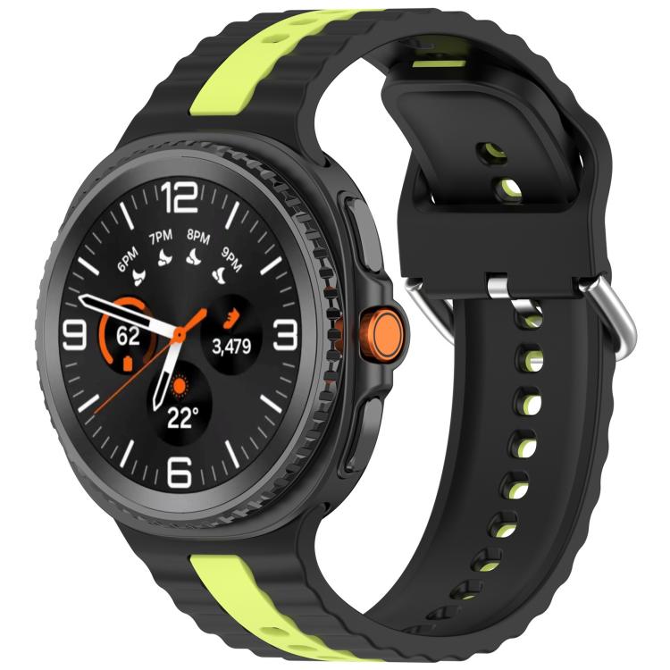 Vertical Two Color Silicone Watch Band, For Samsung Galaxy Watch8 / Watch8 Classic