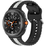 Vertical Two Color Silicone Watch Band, For Samsung Galaxy Watch8 / Watch8 Classic