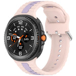 Vertical Two Color Silicone Watch Band, For Samsung Galaxy Watch8 / Watch8 Classic