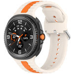 Vertical Two Color Silicone Watch Band, For Samsung Galaxy Watch8 / Watch8 Classic