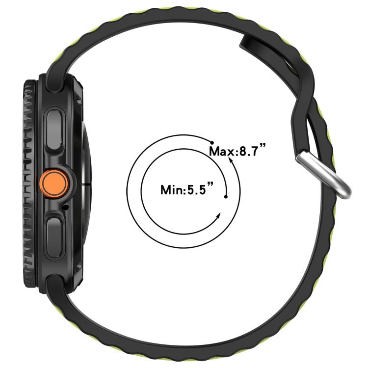 Vertical Two Color Silicone Watch Band, For Samsung Galaxy Watch8 / Watch8 Classic