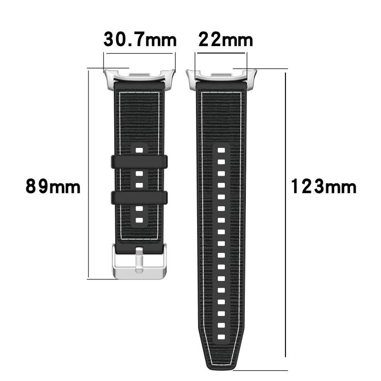 Hybrid Nylon Braid Silicone Watch Band, For Samsung Galaxy Watch8 / Watch8 Classic