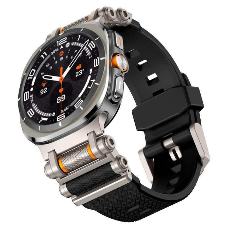 Metal Watch Connector Silicone Watch Band, For Samsung Galaxy Watch Ultra 47mm / Ultra 2025