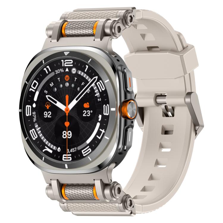 Metal Watch Connector Silicone Watch Band, For Samsung Galaxy Watch Ultra 47mm / Ultra 2025