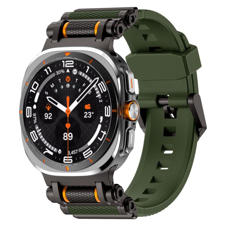 Metal Watch Connector Silicone Watch Band, For Samsung Galaxy Watch Ultra 47mm / Ultra 2025