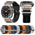 Metal Watch Connector Silicone Watch Band, For Samsung Galaxy Watch Ultra 47mm / Ultra 2025