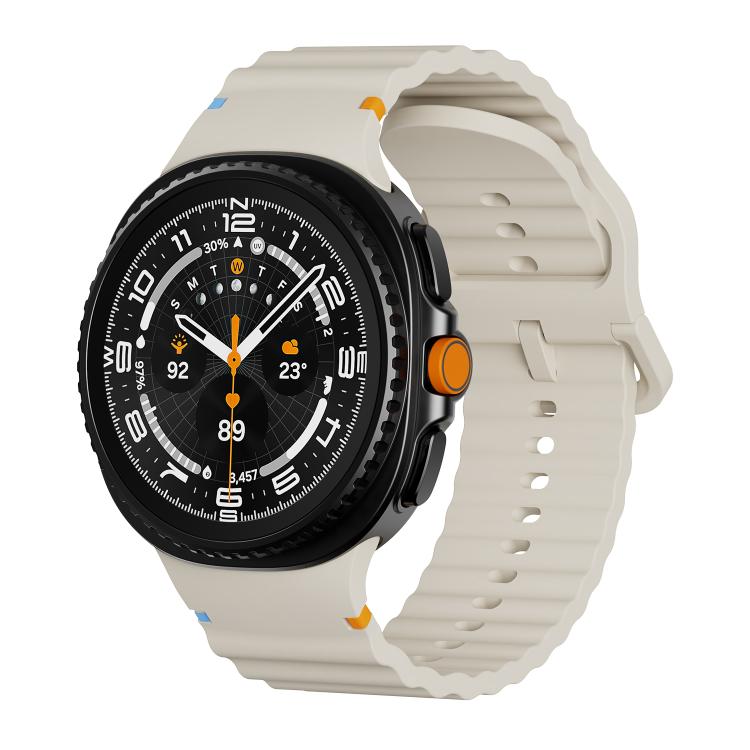 Wavy Grain Stitched Color Buckle Silicone Watch Band, For Samsung Galaxy Watch8 / Watch8 Classic