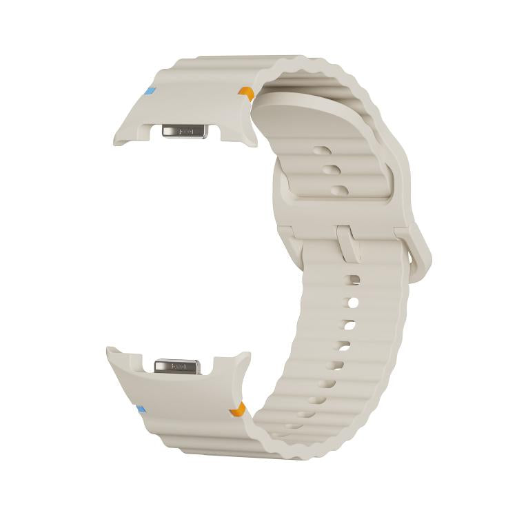 Wavy Grain Stitched Color Buckle Silicone Watch Band, For Samsung Galaxy Watch8 / Watch8 Classic