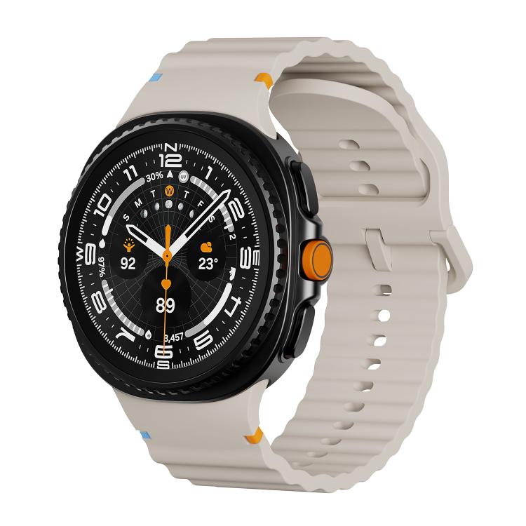 Wavy Grain Stitched Color Buckle Silicone Watch Band, For Samsung Galaxy Watch8 / Watch8 Classic