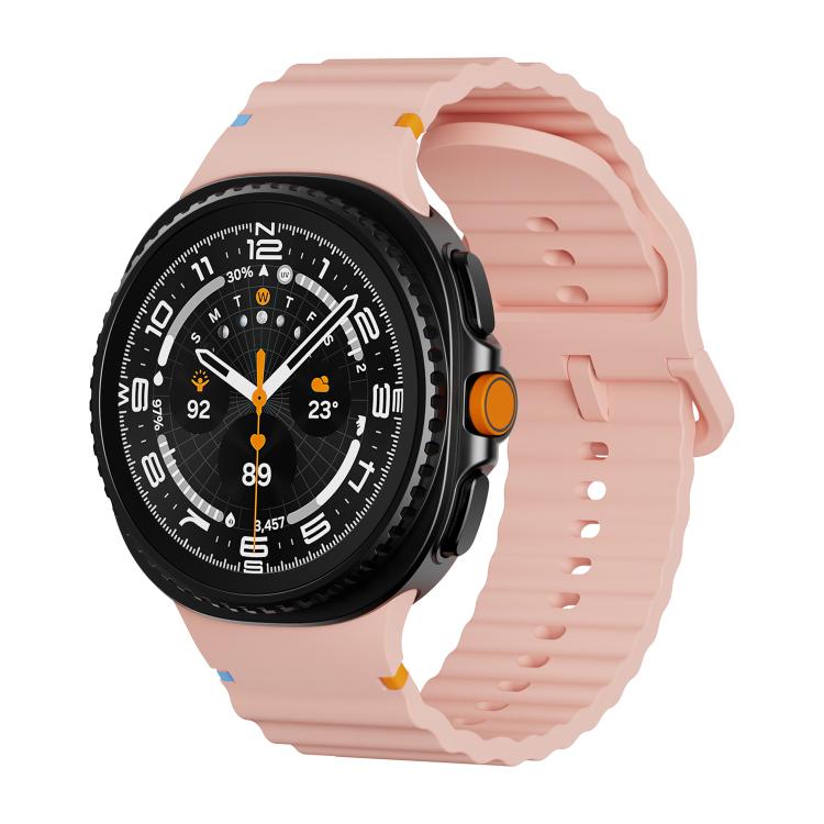 Wavy Grain Stitched Color Buckle Silicone Watch Band, For Samsung Galaxy Watch8 / Watch8 Classic