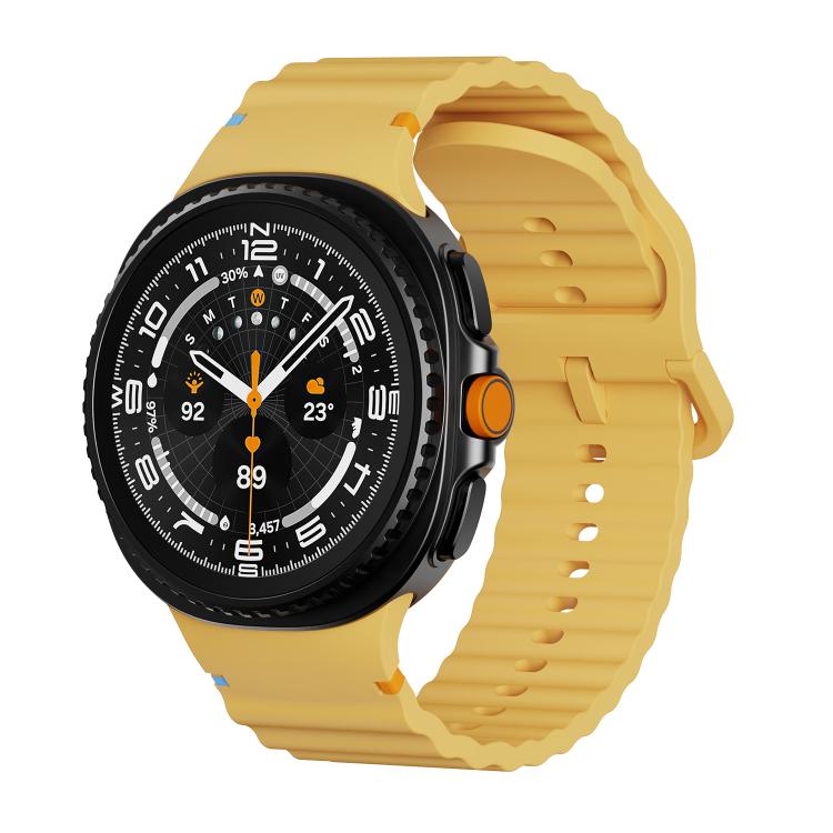 Wavy Grain Stitched Color Buckle Silicone Watch Band, For Samsung Galaxy Watch8 / Watch8 Classic
