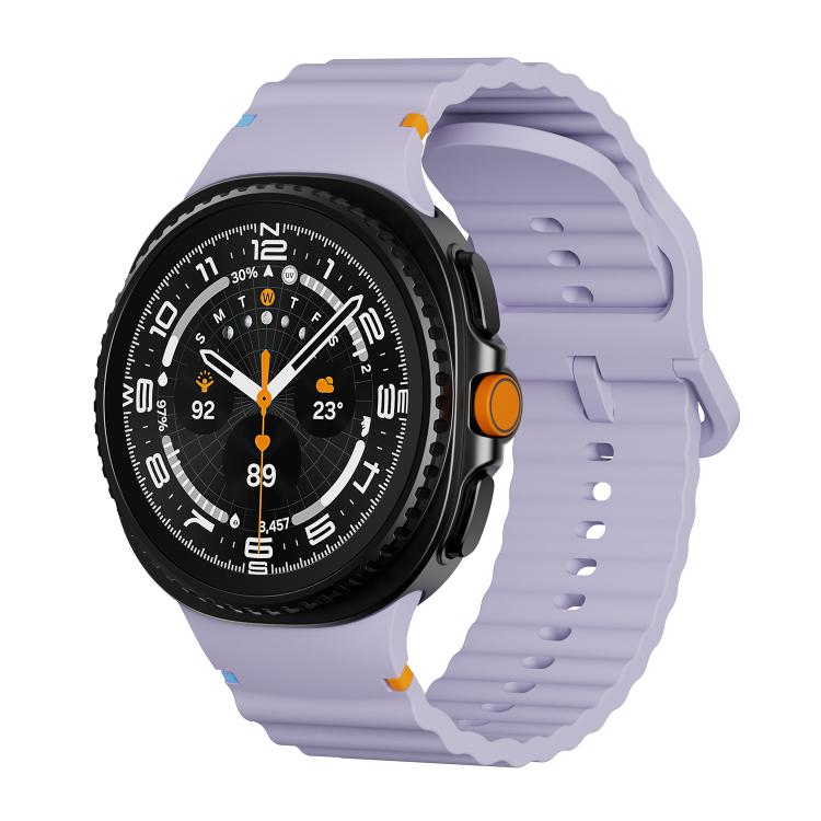 Wavy Grain Stitched Color Buckle Silicone Watch Band, For Samsung Galaxy Watch8 / Watch8 Classic