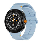 Wavy Grain Stitched Color Buckle Silicone Watch Band, For Samsung Galaxy Watch8 / Watch8 Classic