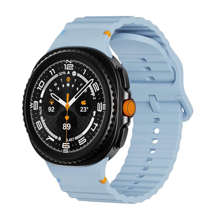 Wavy Grain Stitched Color Buckle Silicone Watch Band, For Samsung Galaxy Watch8 / Watch8 Classic