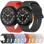 Wavy Grain Stitched Color Buckle Silicone Watch Band, For Samsung Galaxy Watch8 / Watch8 Classic