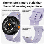 Wavy Grain Stitched Color Buckle Silicone Watch Band, For Samsung Galaxy Watch8 / Watch8 Classic