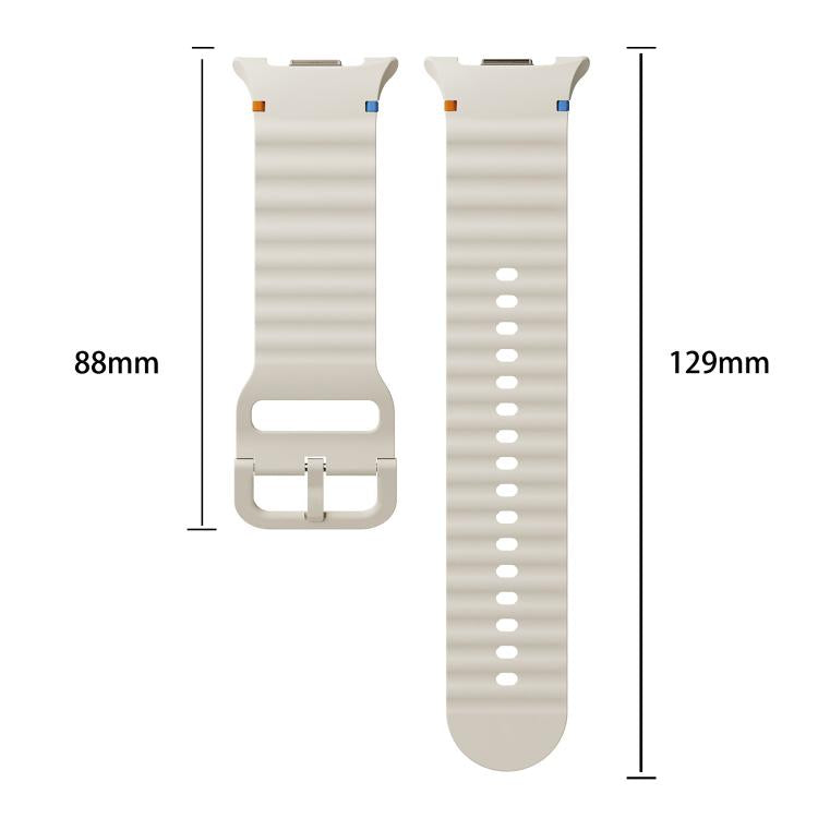 Wavy Grain Stitched Color Buckle Silicone Watch Band, For Samsung Galaxy Watch8 / Watch8 Classic