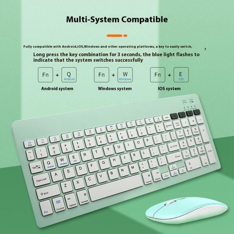 2858+030 Rechargeable Wireless Bluetooth Keyboard Silent Mouse Set with 800/1200/1600 DPI