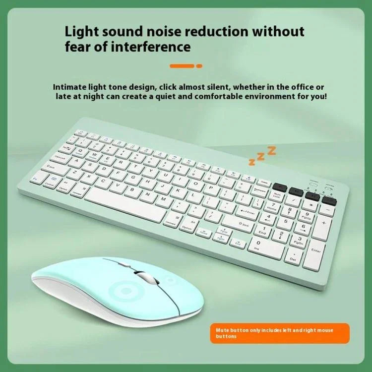 2858+030 Rechargeable Wireless Bluetooth Keyboard Silent Mouse Set with 800/1200/1600 DPI
