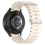 Marine Silver Buckle Silicone Watch Band, For Samsung Galaxy Watch 7 40 / 44mm