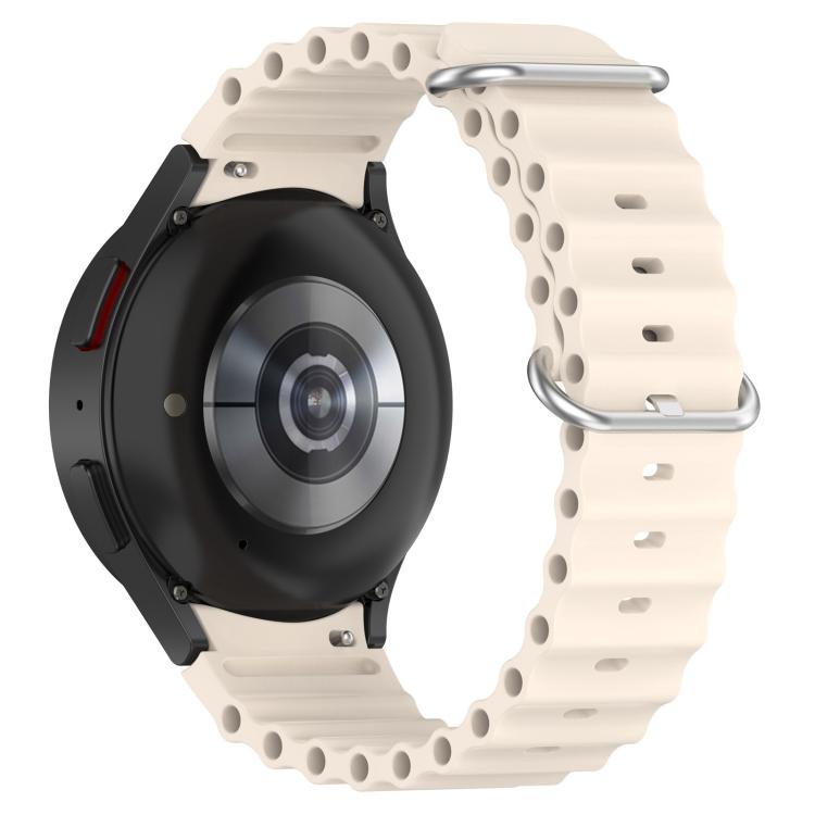 Marine Silver Buckle Silicone Watch Band, For Samsung Galaxy Watch 7 40 / 44mm