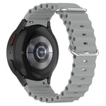 Marine Silver Buckle Silicone Watch Band, For Samsung Galaxy Watch 7 40 / 44mm