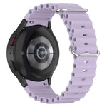 Marine Silver Buckle Silicone Watch Band, For Samsung Galaxy Watch 7 40 / 44mm