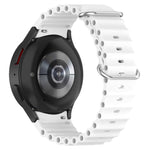 Marine Silver Buckle Silicone Watch Band, For Samsung Galaxy Watch 7 40 / 44mm