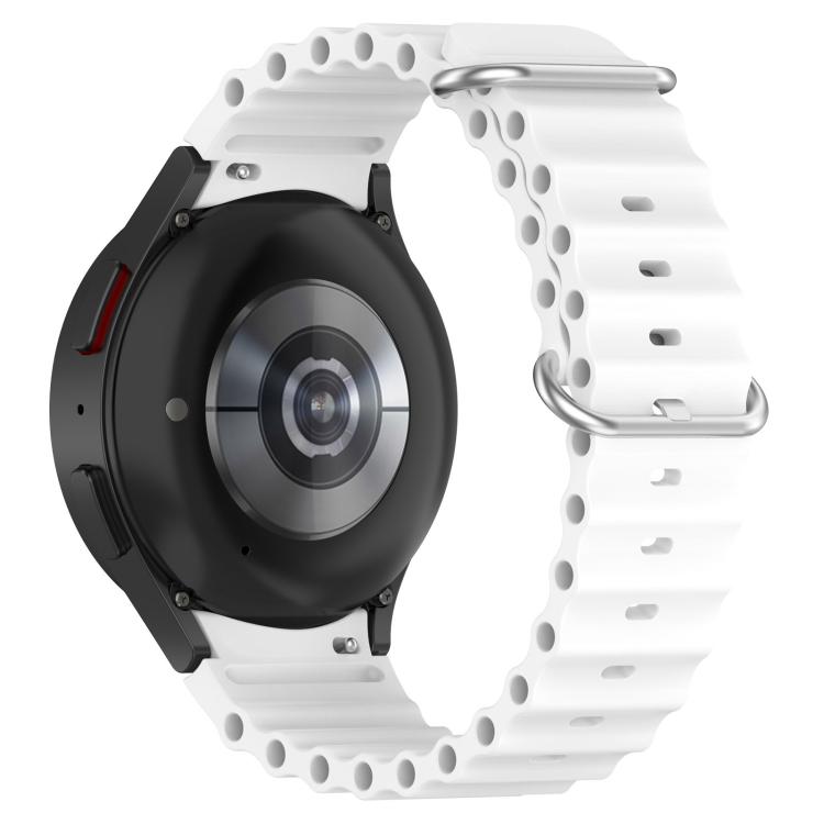 Marine Silver Buckle Silicone Watch Band, For Samsung Galaxy Watch 7 40 / 44mm